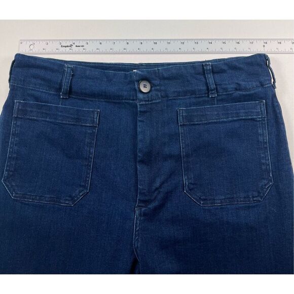 Maeve The Colette Cropped High Rise Wide Leg Jean Maeve Sequin Sparkle Size 33P - Picture 7 of 11